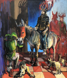 Juliana Matiova The King and the donkey acrylic on canvas 130x110 cm