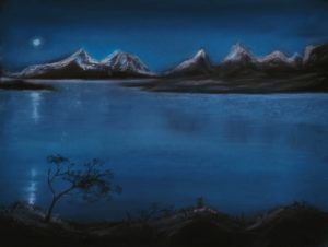 Ting Huang Moonlight Night Acylic on Paper