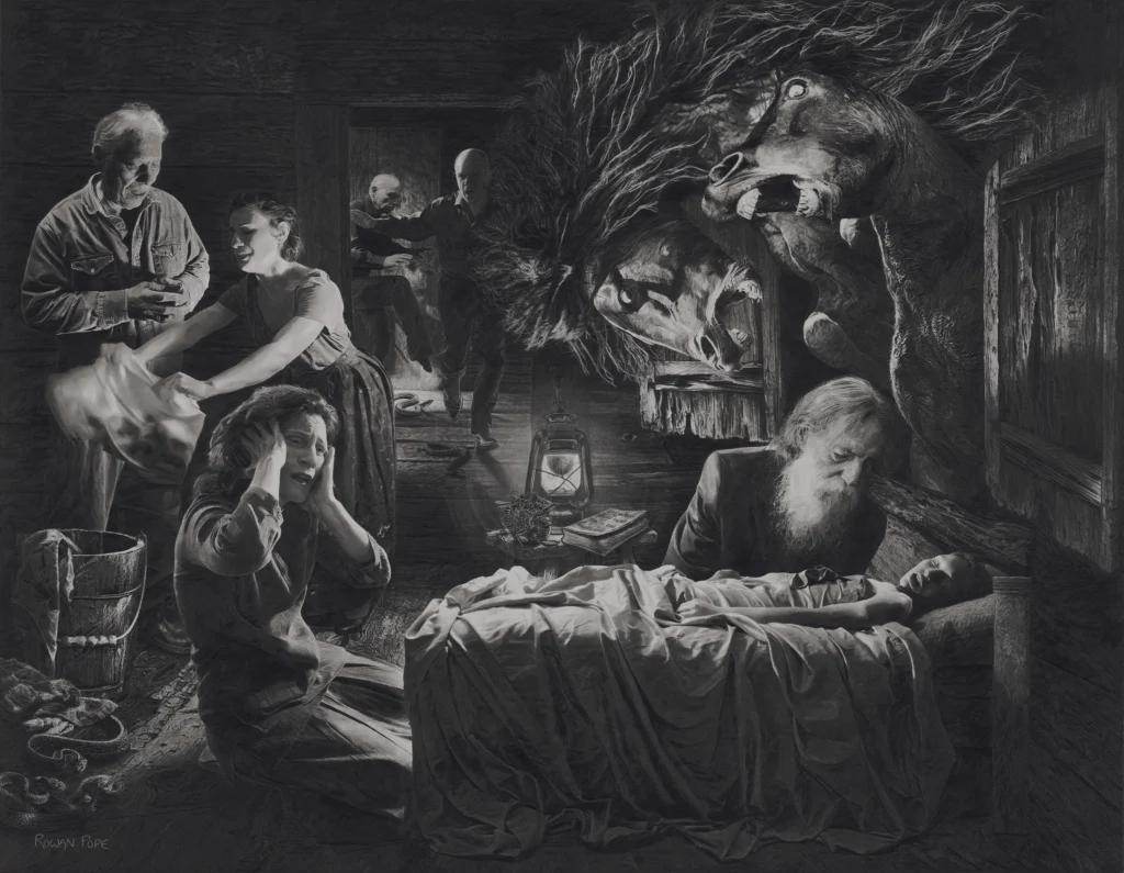 Rowan Pope - A Country Doctor - graphite on paper - www.popebrothersart.org