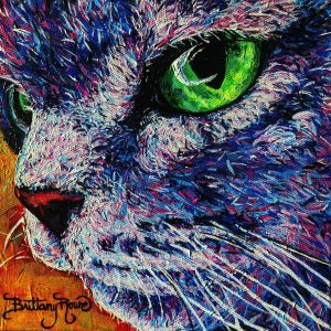 Brittany Rowe - Walter the Clinic Cat - Acrylic on Canvas Prints/Stickers - Available for sale - https://www.instagram.com/hippiegirlbritt4/ Brittany Rowe -Walter the Clinic Cat