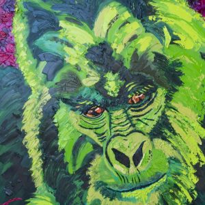 Jen Goldman - Green Gorilla -Oil on Canvas - $18,000 - https://www.jengoldmanartworks.com/; @jengoldmanartworks (IG) Jen Goldman - Green Gorilla