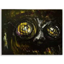 Tabitha Reutter | Fly at Town Hall | mixed media - acrylic, marker, and black sharpie