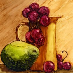 Maria Pazos - With Avocado - Alcohol Ink