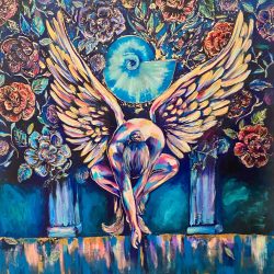 Transcendence - molding paste, acrylic paint, metallic pens - https://www.instagram.com/marneestudio_art/ Marnée Wiley - Transcendence - molding paste, acrylic paint, metallic pens