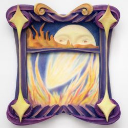 Sydney Piel - Fallen Star - Oil on gesso board. Blue PLA and oil paint.