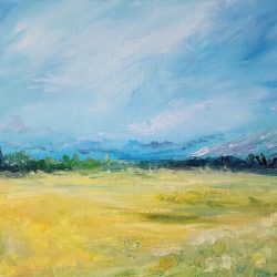 Nataliia Ovcharova - Golden Landscape | acrylic, canvas