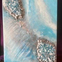 Atlantis - Crystals in Resin on Birch Wood Canvas - www.artofgoddess.com Anya Sailey - Atlantis - Crystals in Resin on Birch Wood Canvas- www.artofgoddess.com
