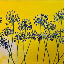 Ruth Breen - Agapanthus sunshine - Acrylic- https://outsidein.org.uk/galleries/ruth-breen-artwork/