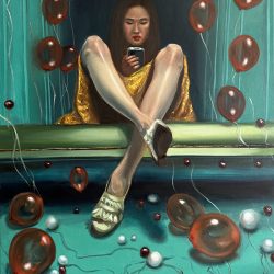 Addiction - Oil on Canvas - www.sarahlimart.co.uk. IG:@sarahlimmurray Sarah Lim-Murray - Addiction - Oil on Canvas- www.sarahlimart.co.uk. IG:@sarahlimmurray