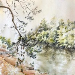 Ann Tamm - Yarra River - Watercolor - https://www.instagram.com/tamm_art_studio/