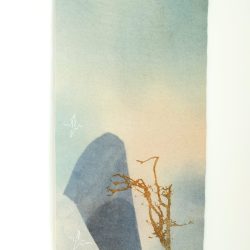 Haoting Wu - Caressing the Anchor #2 - laser cutting engraving, acid dye, hand sewing- https://www.instagram.com/airpepper.print/