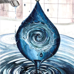 Jennifer Semin, Park - Vortex Within - Watercolor on Canvas- No Website