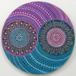Mahsa Homayounfard - Dance of Harmony - Acrylic Paint and Mosaic- www.kianartstudio.com