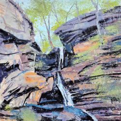 Roy Sargent - Middle Falls Lumsdale Valley - Oil Ink on Paper- roysargent47.wixsite.com/roysargent