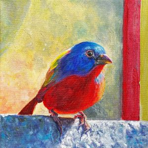 Connor S. Read - Perched Painted Bunting I - Acrylic- https://www.readartwork.shop