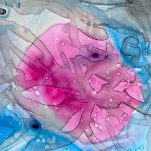 Cynthia Yatchman - Pink Amoeba - alcohol inks- https://www.instagram.com/cynthiayatchmanart/
