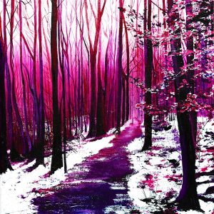 Georgina Hartley-Willows - Gillfield Wood in Winter - Acrylic on canvas- www.notablankcanvas.co.uk