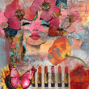 Suzanne David-Vojnich - Girlie Girl - Digital Collage- https://www.paperandglueartstudio.com/
