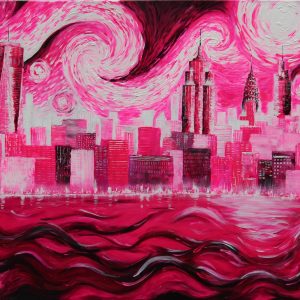 Zsofia Tokodi - New York at The Starry Night - Acrylic on canvas- https://sofiasartnyc.com/