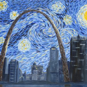 Pam Blevens - Starry St. Louis - Oil- @PamBlevens