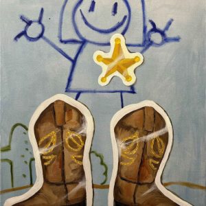 Natalie Morales - There's a stick in my boot - Oil paint- https://www.nataliemoralesart.com