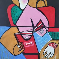Rachana Rahman - Woman reading book - Acrylic - Instagram rachana_lovesart