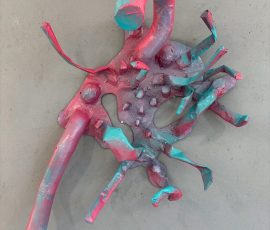 Tendrils - Cardboard, construction paper, aluminum wire, pool noodle, spray paint - N/A Bonnie Davidson - Tendrils - Cardboard, construction paper, aluminum wire, pool noodle, spray paint- N/A