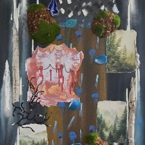 Joanna Szuba - Walking with Dante Alighieri The Third Circle of Hell Gluttony - collage, mixed media on canvas - Joanna Szuba- Walking with Dante Alighieri The Third Circle of Hell Gluttony - collage, mixed media on canvas