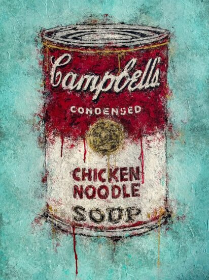 Payton Thomas - Campbell’s Soup - Acrylic on Mat Board- https://www.paytonthomas.net/