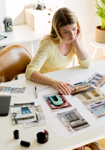 artist woking on portfolio Pinterest Pin